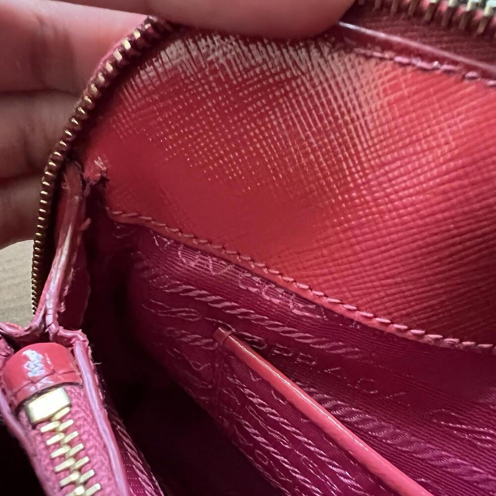 Prada Promenade Saffiano Lux Leather Crossbody Bag Small Red Gold Hardware - Picture 15 of 16